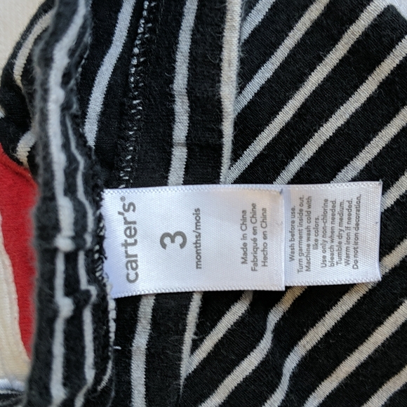 carter's christmas santa striped joggers pants 3 months baby unisex - Picture 3 of 4